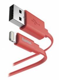 Кабель Hama Flat 00173645 USB (m)-Lightning (m) 1.2м розовый плоский