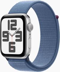 Часы Apple Watch SE 2023 GPS 44mm Silver Aluminum Case with Sport Loop Winter Blue (Синий)